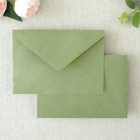PONATIA 50 Pack A4 Envelopes, 4 1/4 x 6 1/8 Inches Sage Green Envelopes Perfect for Christmas Gift Cards Envelopes, Wedding Details Cards, Thank You Cards and any 4x6" Inner Sheets by ponatia