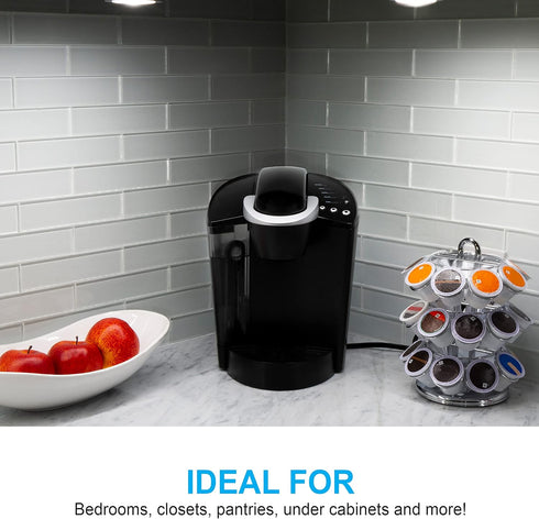 Closet, 55219 GE Round Mini Touch Light, Battery Operated, White, Push On/Off, Wireless, Emergency Lighting, Hurricane