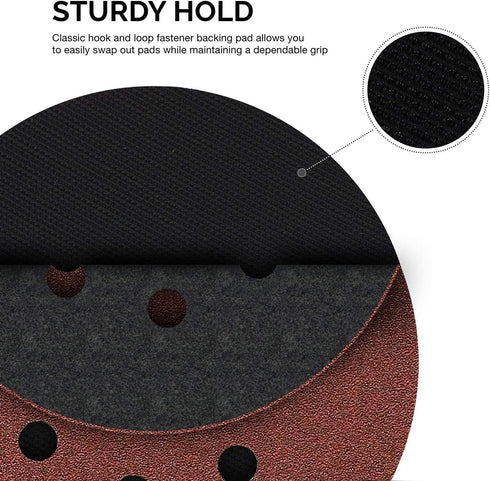 Neiko Flexible-Edge Hook-and-Loop PU Backing Pad for DA Sander, 6 Inches by 5/16 Inches, 24 Thread