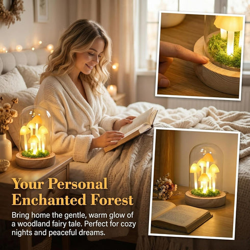QUELIEN Mushroom Lamp,Mothers Day Mom Gifts for Mom,Light Up Mushroom in Glass Dome,Birthday Party Decorations,Ideal
