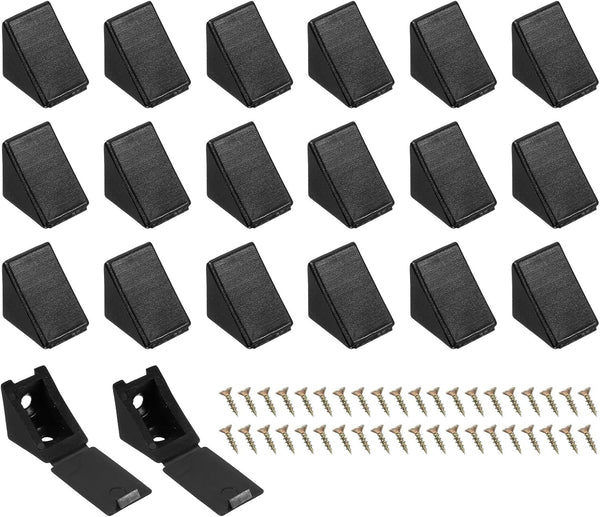 PATIKIL Plastic Corner Braces 0.83x0.83x0.67, 20 Pack L-Shape Bracket Right Angle Board
