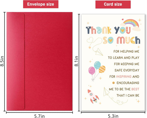 YIWANSIN Thank You Card Gift for Teacher, Preschool Teacher Appreciation Card from Parents, End of Year Thank You Gift