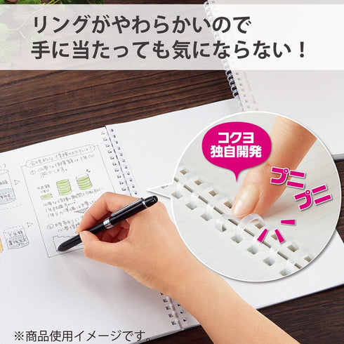 KOKUYO D Shaped Soft Ring Notebook, 6mm ruled, 30 Lines, 80 Sheets, A5, Transparent, Japan Import (SU-SV538B-T) by KOKUYO