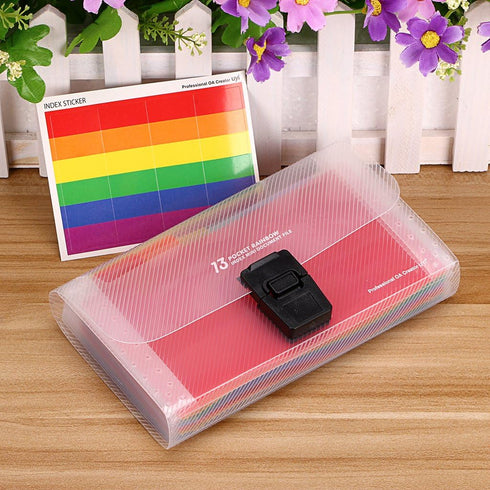 BTSKY 13 Pocket Accordion File Organizer, Plastic Wallet for Cards, Coupons, Receipts, A6 Portable Folder