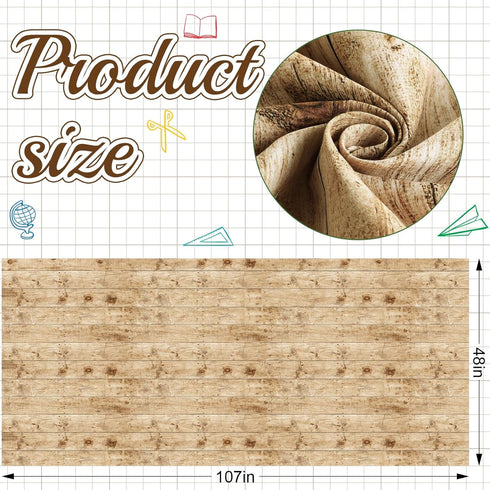 Bulletin Board Fabric 48 '' x 107 '' Class Fabric for Classroom Bulletin Boards Everyone is Welcome Classroom Bulletin Board Background Decor, Pillows, Curtains, and Crafts (Rustic Wood)
