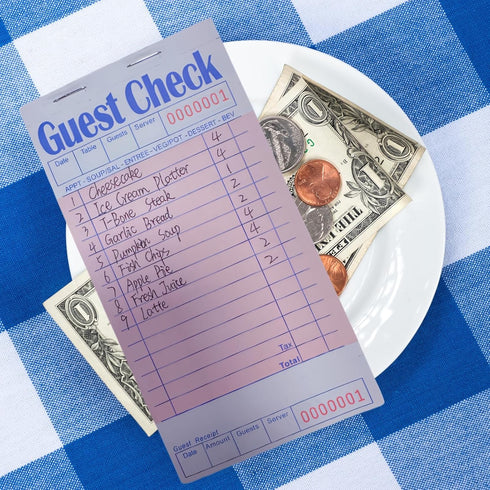 4 Pack 50 Sheets/Pack, 200 Pink Guest Checks Books for Servers, Server Note Pads, Waiter Checkbook, Waitress Notepad
