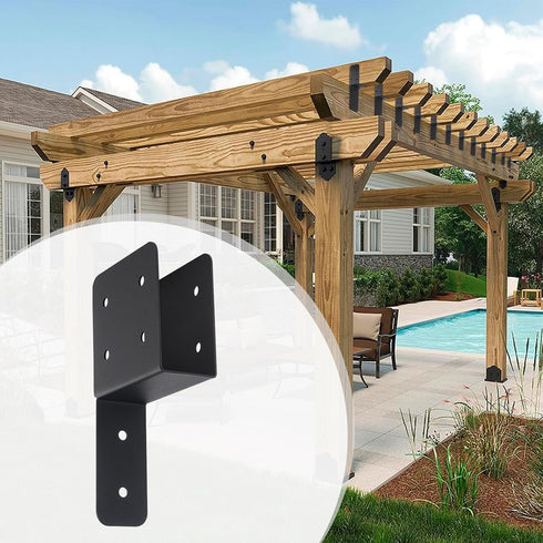 4 Pcs Joist Anchor Connector for 2"x 4" Post, Roof Tie Header Hanger for Outdoor House Carport Shed