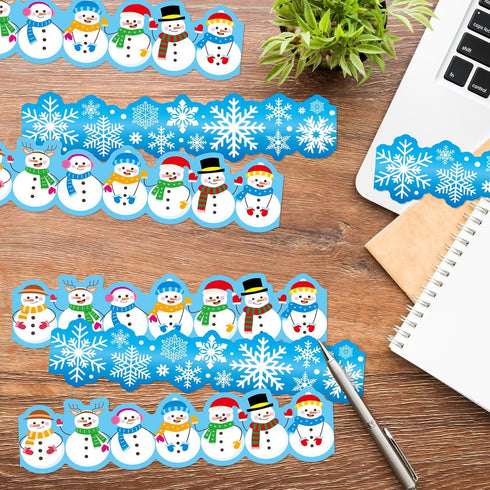 Winter Bulletin Board 78.7FT Cutout Classroom Decor, Snowflake Border, Christmas Holiday Trim