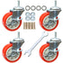 Heavy Duty Caster Wheels, Threaded Stem Casters, No Noise Swivel Locking Castor Wheels for Furniture