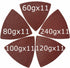 Triangular Oscillating Multi Tool Sanding Pads, 3-1/8 Inch, Assorted Grit 60/80/100/120/240, Pack of 55 Pcs