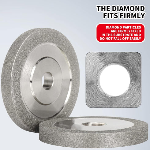 3''x 1/2''x 2/5'' Flat Diamond Grinding Wheel Grit 150 for Grinding Hard Alloy Cutter, Glass, Tiles