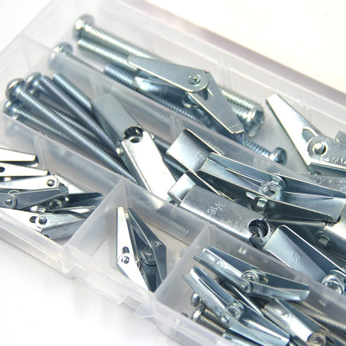ISPINNER 24pcs Toggle Bolt and Wing Nut Assortment Kit, Heavy Items Drywall Hanging, 1/8" 3/16" 1/4"