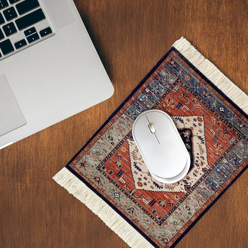 famassiser Persian Style Carpet Mouse Pad Vintage Miniature Bohemian Rug Desk Pad, Non-Slip Computer Mouse Mat