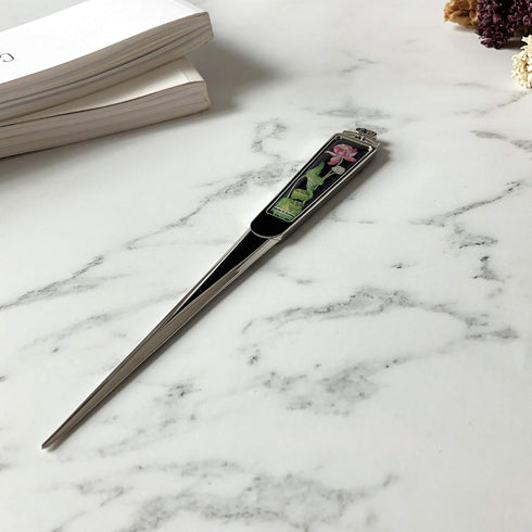 Decorative Envelope Paper Letter Opener with Mother of Pearl Antique Design Silver Steel Blade