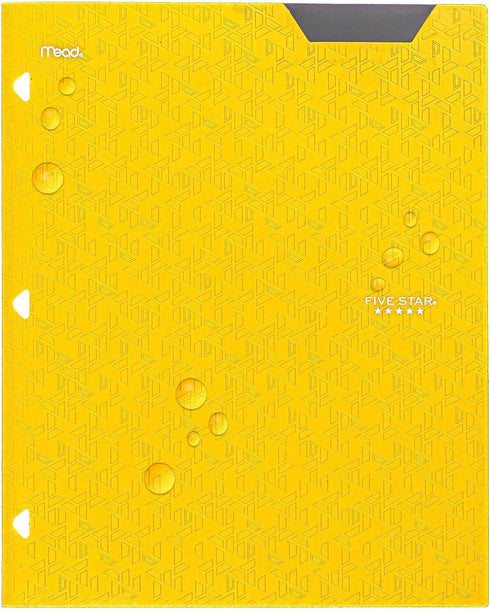 Five Star 4 Pack 2-Pocket Folder - Plastic with Stay-Put Tabs, Fits 3-Ring Binder, Holds 8-1/2" x 11" Paper, Tidewater