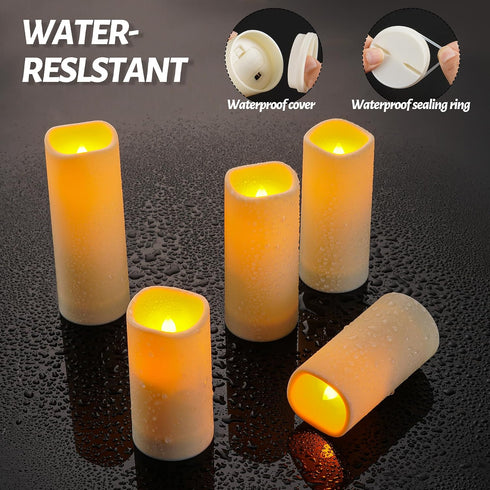 12 Da by Waterproof Outdoor Flameless LED Battery Candles, High-Temperature Resistant Simulated Candles