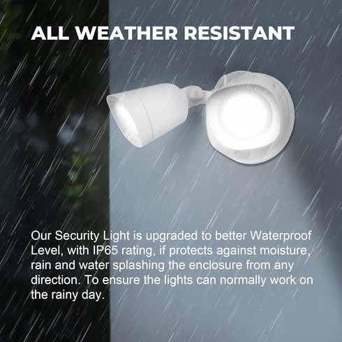 16W 1900LM 5000K IP65 2 LED Flood Lights Outdoor, Daylight, Waterproof Security Lights with Adjustable Heads, Exterior