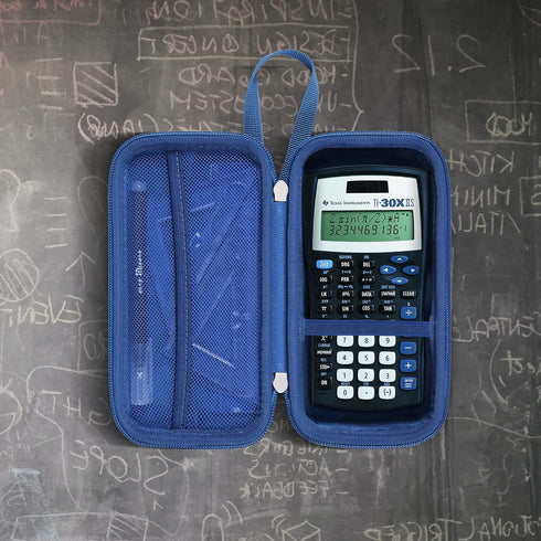 Khanka Hard Travel Case for Texas Instruments TI-30XIIS Scientific Calculator, Case Only (Blue Accents)