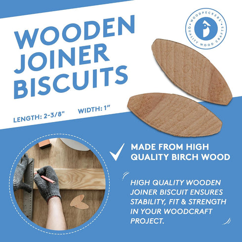 20, Pack 100 Wooden Joiner Biscuits, Size of Pieces, Premium Birch Wood Joining Biscuits for Strong & Precise Joints