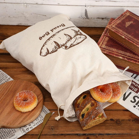 SPERO SPERA 2-Packs 17.311.6 Inches 2 Bread Bags, Linen Bread Bags for Homemade Container, Unbleached&Reusable Bread