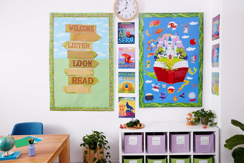 Eureka Once Upon A Dream Imagine Your Own Story Classroom Bulletin Board Set for Teachers, 22 Pieces