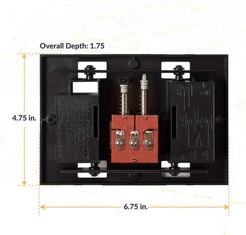 Newhouse Hardware CHIMEBASE2 Door Bell Chime Mechanism Assembly, Fits Most Nutone Models, 6.75 L x 4.75 W x 1.75 H, Black