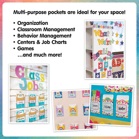 Teacher Created Resources TCR5816 Watercolor Library Pockets, Multi-Pack