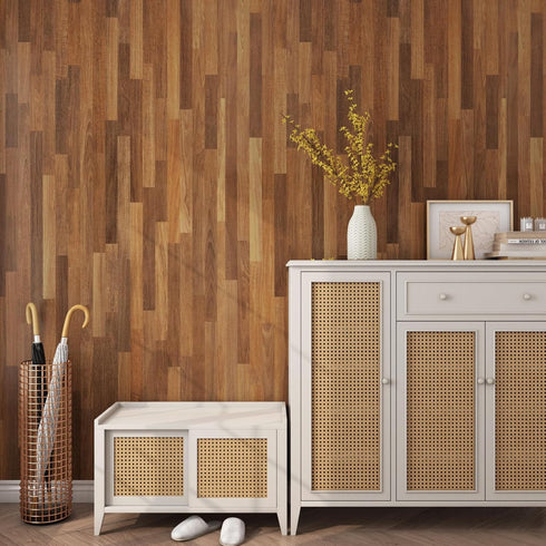 Wood Wallpaper Butcher Block Contact Paper for Countertops Cabinets Wood Grain Contact Paper 17.7" 118" Self Adhesive Wood Peel and Stick Wallpaper Removable Brown Wood Wallpaper for Bedroom by Wallink