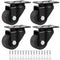 Finnhomy 2 Inch Caster Wheels Set of 4, Heavy Duty Low Profile Plate Swivel Casters, Black, 2,200 Lbs Capacity