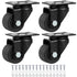Finnhomy 2 Inch Caster Wheels Set of 4, Heavy Duty Low Profile Plate Swivel Casters, Black, 2,200 Lbs Capacity