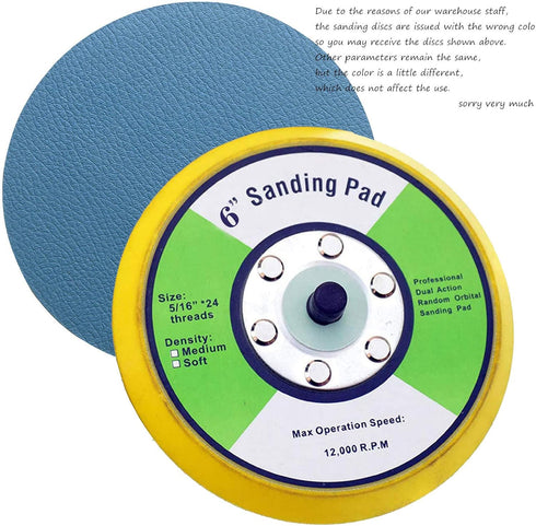 PSA Sanding Pads for Dual Action Air Sander, 6 inch