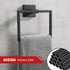 Bathroom Towel Ring, Black SUS 304 Stainless Steel Square Towel Bar, Matte Black Towel Holder for Wall Mount