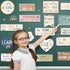 Bulletin Board Decorations Positive Affirmation Poster Cutouts, Boho Rainbow Motivational Banner for Classroom