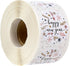 Floral Happy New Year Stickers, 500 New Year's Eve Labels, 1.5" Holiday Card Envelope Seals, Made in The USA