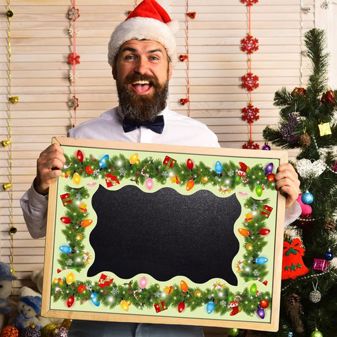Christmas Magnetic Bulletin Board Border 24 Pcs 23.6 Ft Xmas Lights Magnet Decoration Strips for Classroom Office