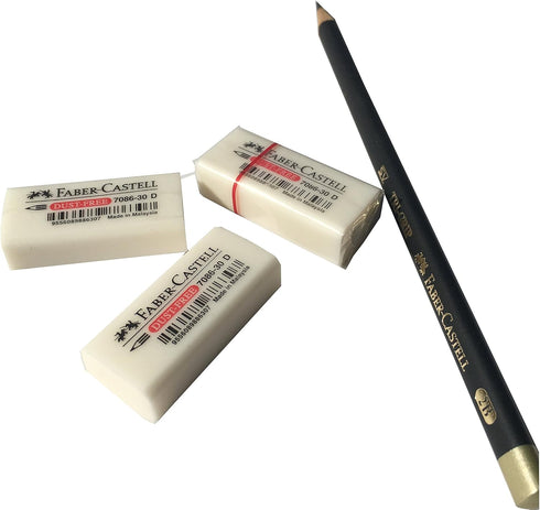 Faber-Castell Extra Soft Pencil Eraser - Dust Free, Clean Erasing, Pack of 5 (4 x 1.9 x 1.2 cm)