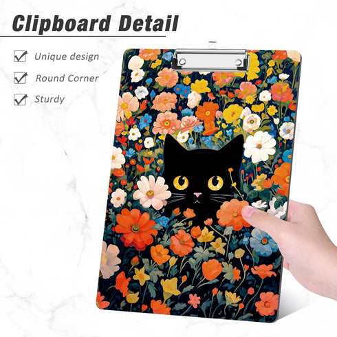 Rimilak Wood Clipboard, 8.5x11" Paper Letter Size, Cute Custom Pattern Clip Board for Teachers, School & Office Supply