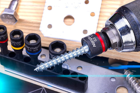 5-Piece SAE Nut Driver Set, Impact Magnetic Nut Setters, S2 Steel, Imperial Sizes 1/4"-1/2"