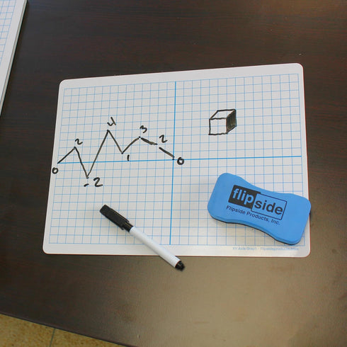 Flipside Products 9" x 12" Two-Sided Magnetic XY Axis Dry Erase Learning Mat, Economical Education Learning, Graph, 12