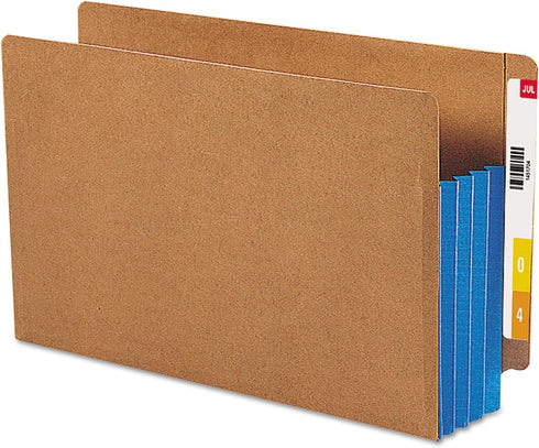 Smead End Tab File Pocket, Extra Wide Legal Size, 3-1/2" Expansion, Redrope with Blue Gusset