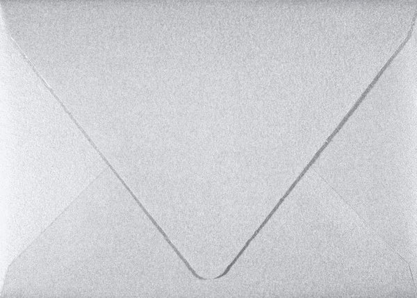 LUXPaper 4Bar A1 Contour Flap Invitation Envelopes | Silver Metallic | 3 5/8" x 5 1/8" | 80lb. Text | 50 Qty