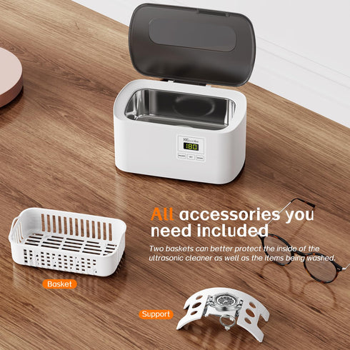 600ml KECOOLKE Ultrasonic Jewelry Cleaning Machine, Sonic Cleaner with Digital Timer for Eyeglasses, Rings