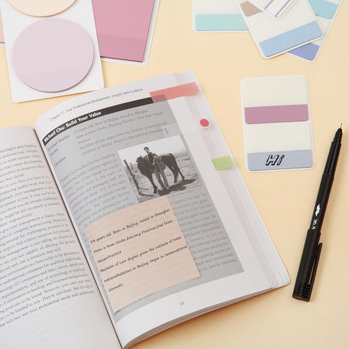 Mr. Pen Transparent Sticky Note Set, 1000 Sheets, Colorful Clear Sticky Notes for Bible Study