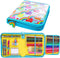 GirlZone Jumbo Rainbow Pencil Case for Girls, 43 Pieces, Arts & Crafts Filled Stationery