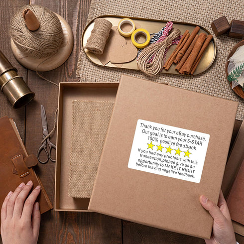 Thank You for Your Ebay Purchase Stickers, 2×3 Inch Positive Feedback Shipping Labels, 200 Stickers Per Roll