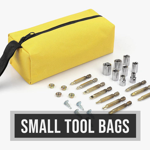YOOFAN Small Tool Bags, Heavy Duty 1680D Waterproof Fabric Tool Pouch, 5-Packs in Black/Red/Blue/Green/Yellow