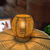 2700K G45 Bulb Rattan Table Lamp, Mini Boho Lamp, Vintage Wicker Nightstand Small Lamps with Wood Base, Bohemia Woven