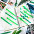 Outus 24 Pieces Cactus Shaped Roller Pens, Green Cactus Pens with Black Gel Ink for Classroom and Office Supplies