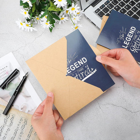 Zonon 2 Pcs Funny Retirement Card, Happy Retirement Greeting Card Gift for Men and Women