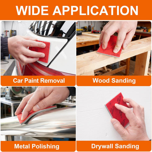 28 180-3000 Pcs Grit Sanding Sponge,Ultra Fine Sandpaper,Soft Foam Hand Sander Block Wet Dry Sanding Pads